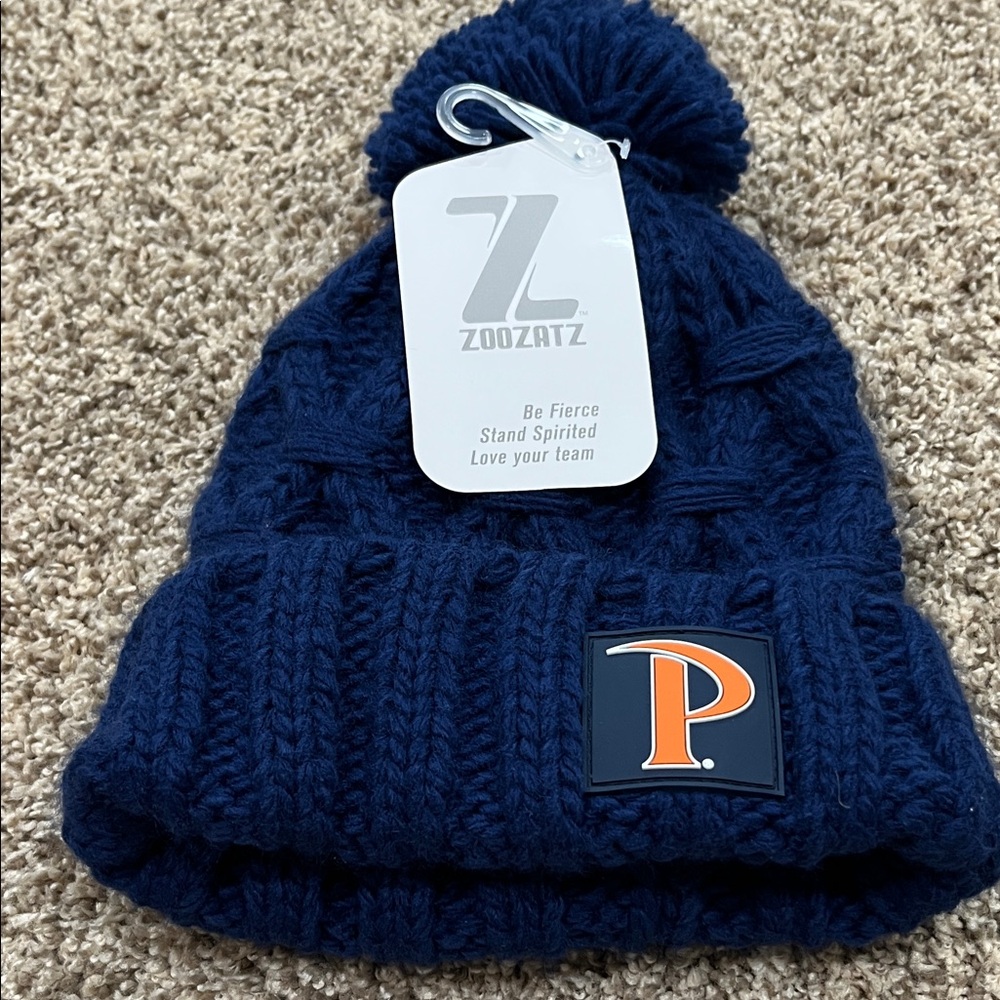 ZOOZATZ Women's Pepperdine University Navy Knit Pom Beanie NWT
